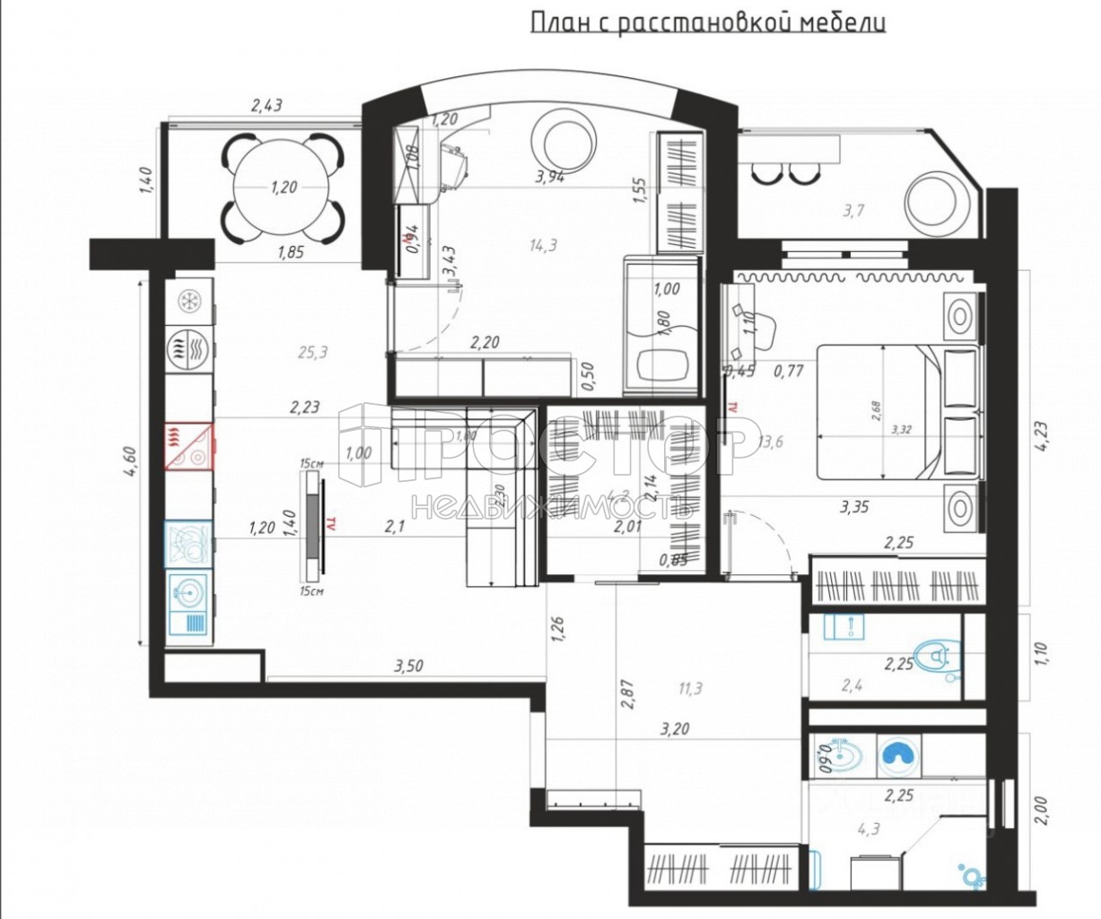 3-комнатная квартира, 76 м² - фото 11