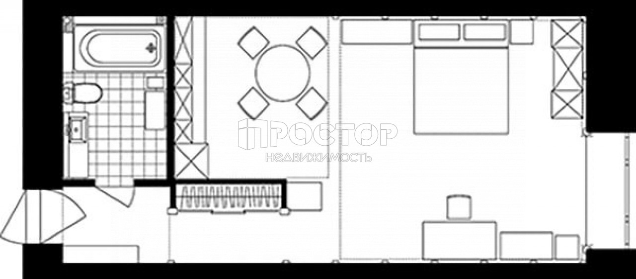 1-комнатная квартира, 44.9 м² - фото 13