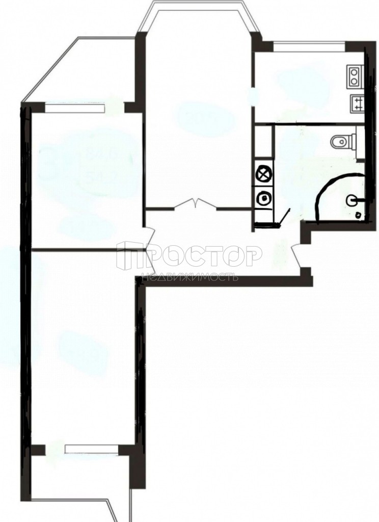 3-комнатная квартира, 82.2 м² - фото 27