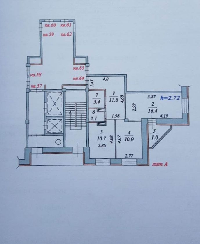 2-комнатная квартира, 56 м² - фото 2