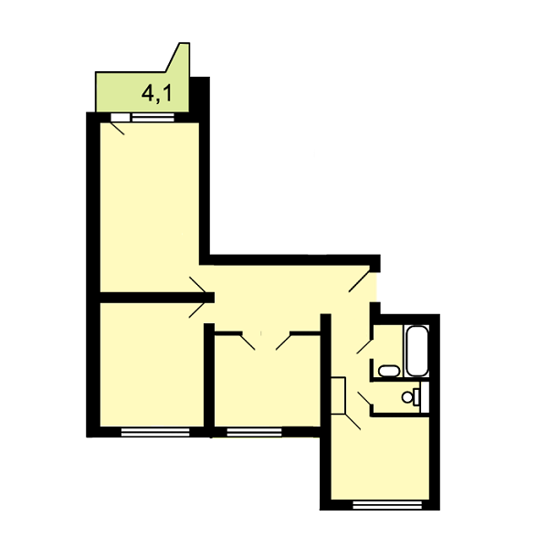 3-комнатная квартира, 74 м² - фото 22