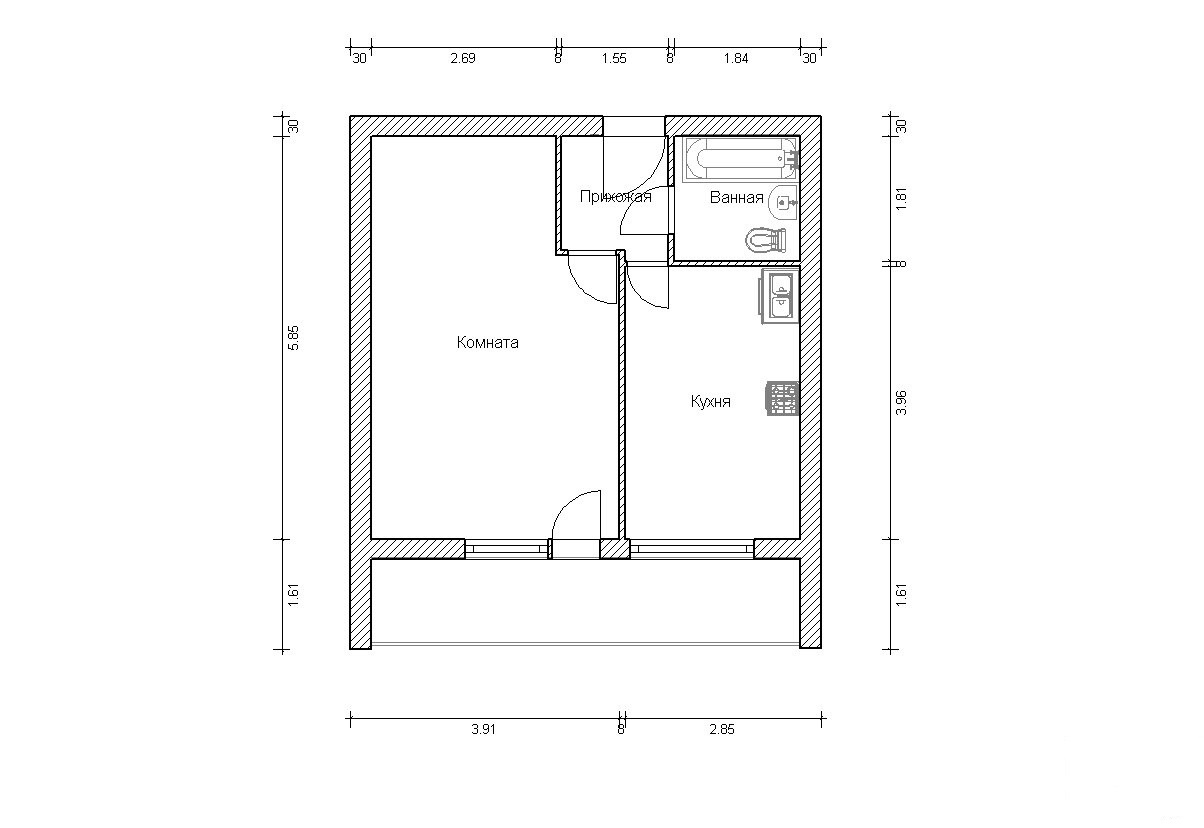 1-комнатная квартира, 35.2 м² - фото 8