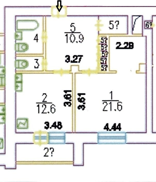 1-комнатная квартира, 55 м² - фото 7