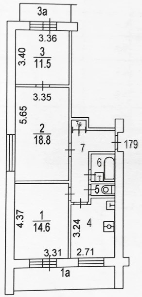 3-комнатная квартира, 65 м² - фото 6