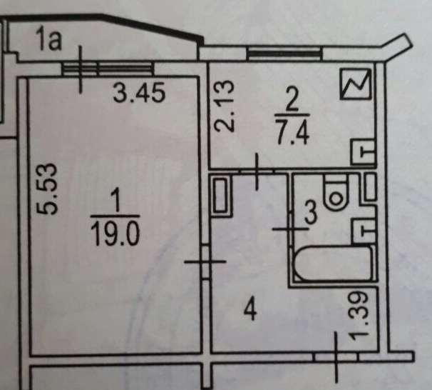 1-комнатная квартира, 40 м² - фото 14