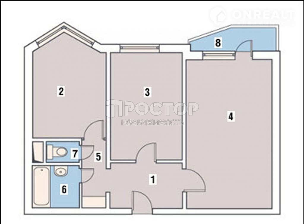 2-комнатная квартира, 52 м² - фото 22