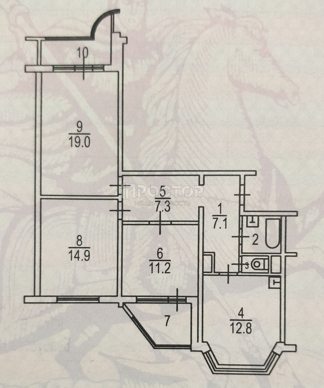 3-комнатная квартира, 76.6 м² - фото 22