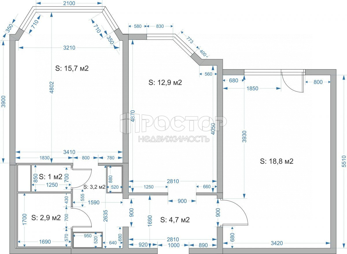 2-комнатная квартира, 60 м² - фото 19