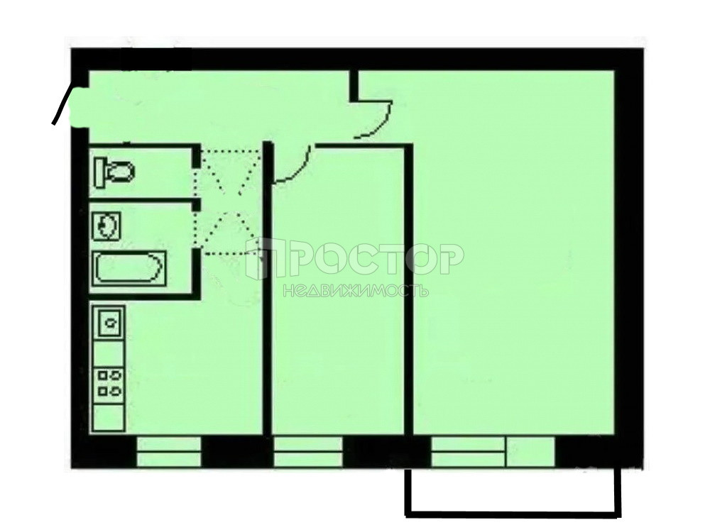 2-комнатная квартира, 45 м² - фото 11