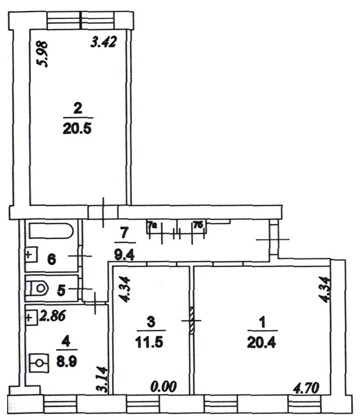 3-комнатная квартира, 72 м² - фото 3