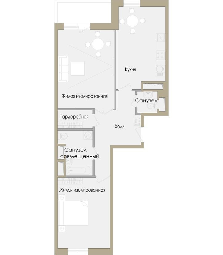 2-комнатная квартира, 74.5 м² - фото 4