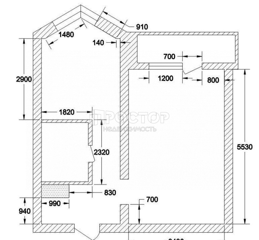 1-комнатная квартира, 40 м² - фото 3