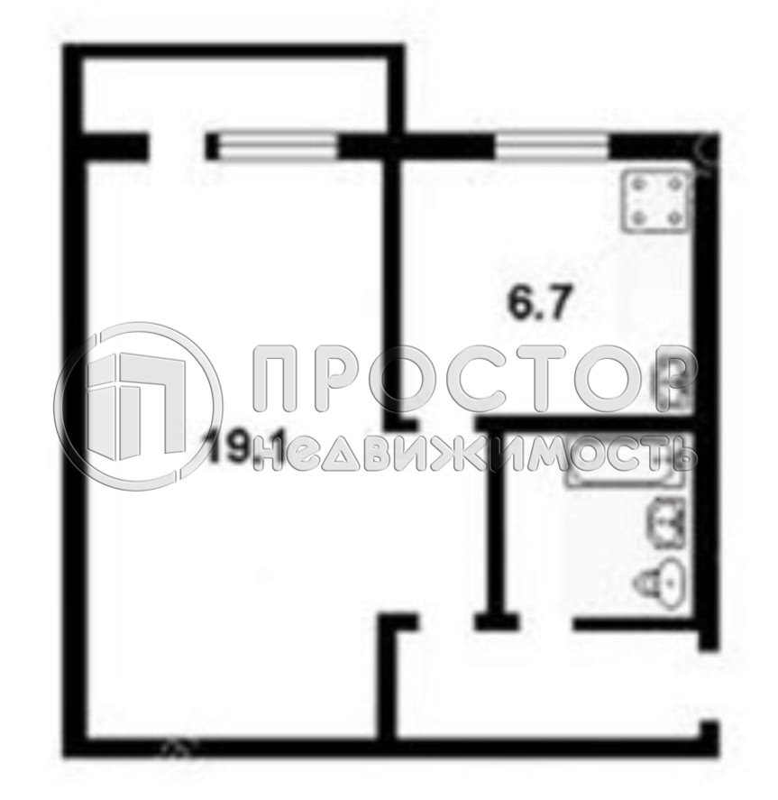 1-комнатная квартира, 34.3 м² - фото 18
