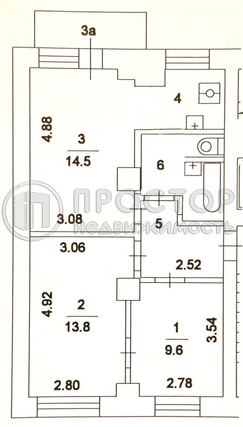 3-комнатная квартира, 52.4 м² - фото 24
