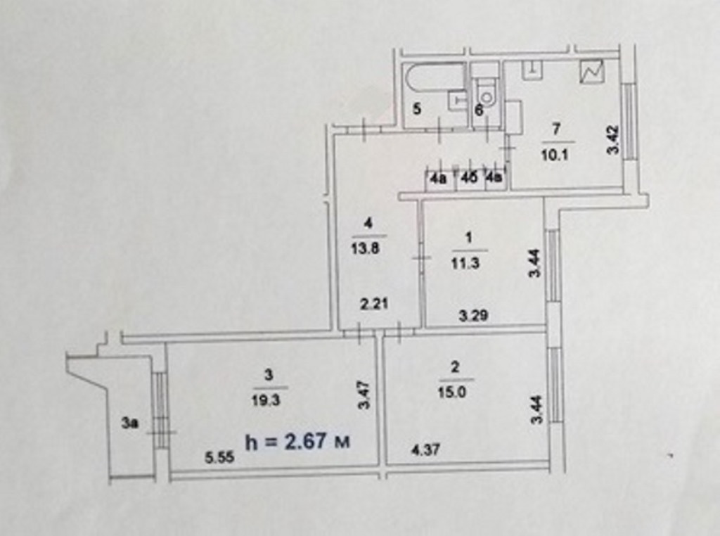 3-комнатная квартира, 75 м² - фото 14