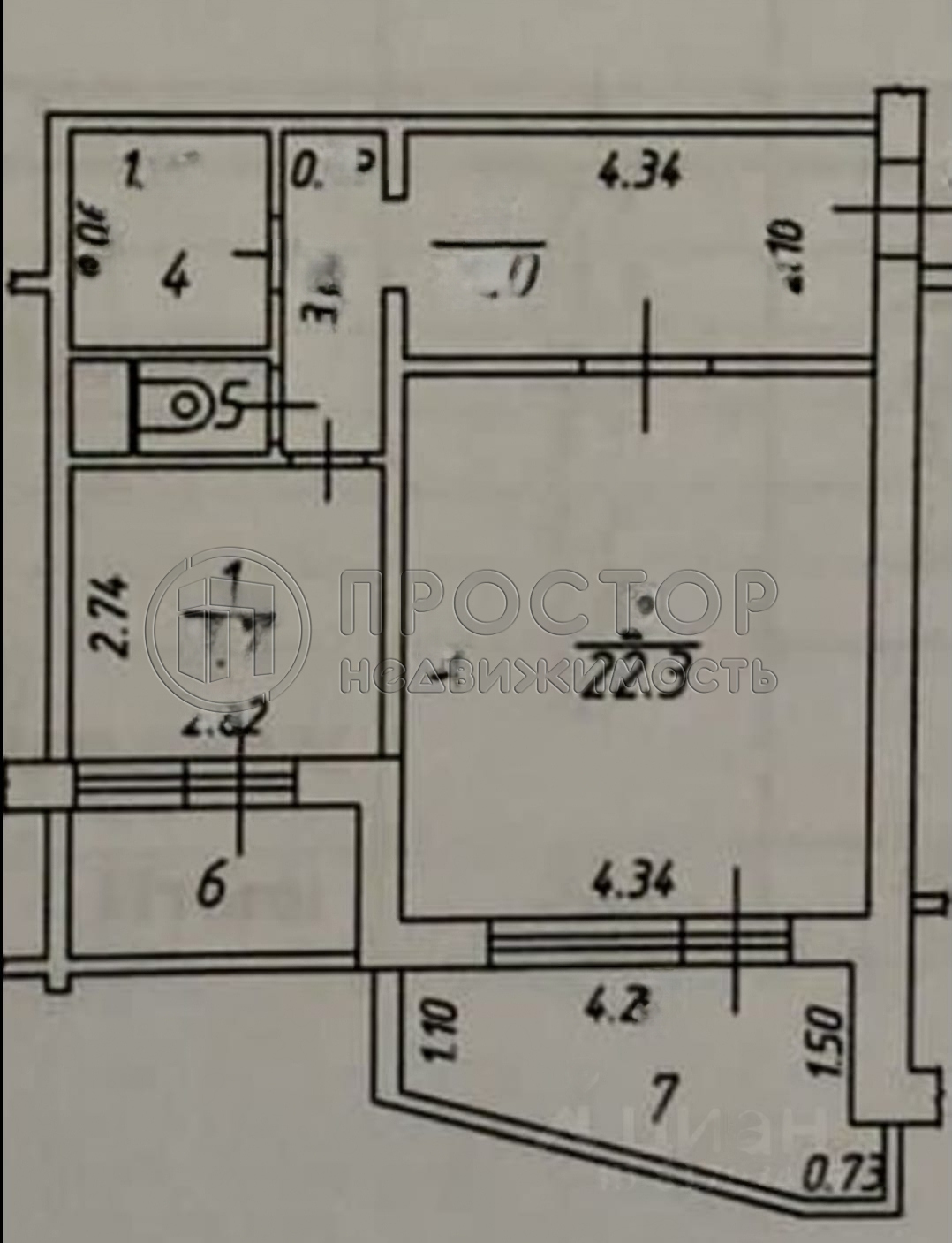 1-комнатная квартира, 52 м² - фото 19