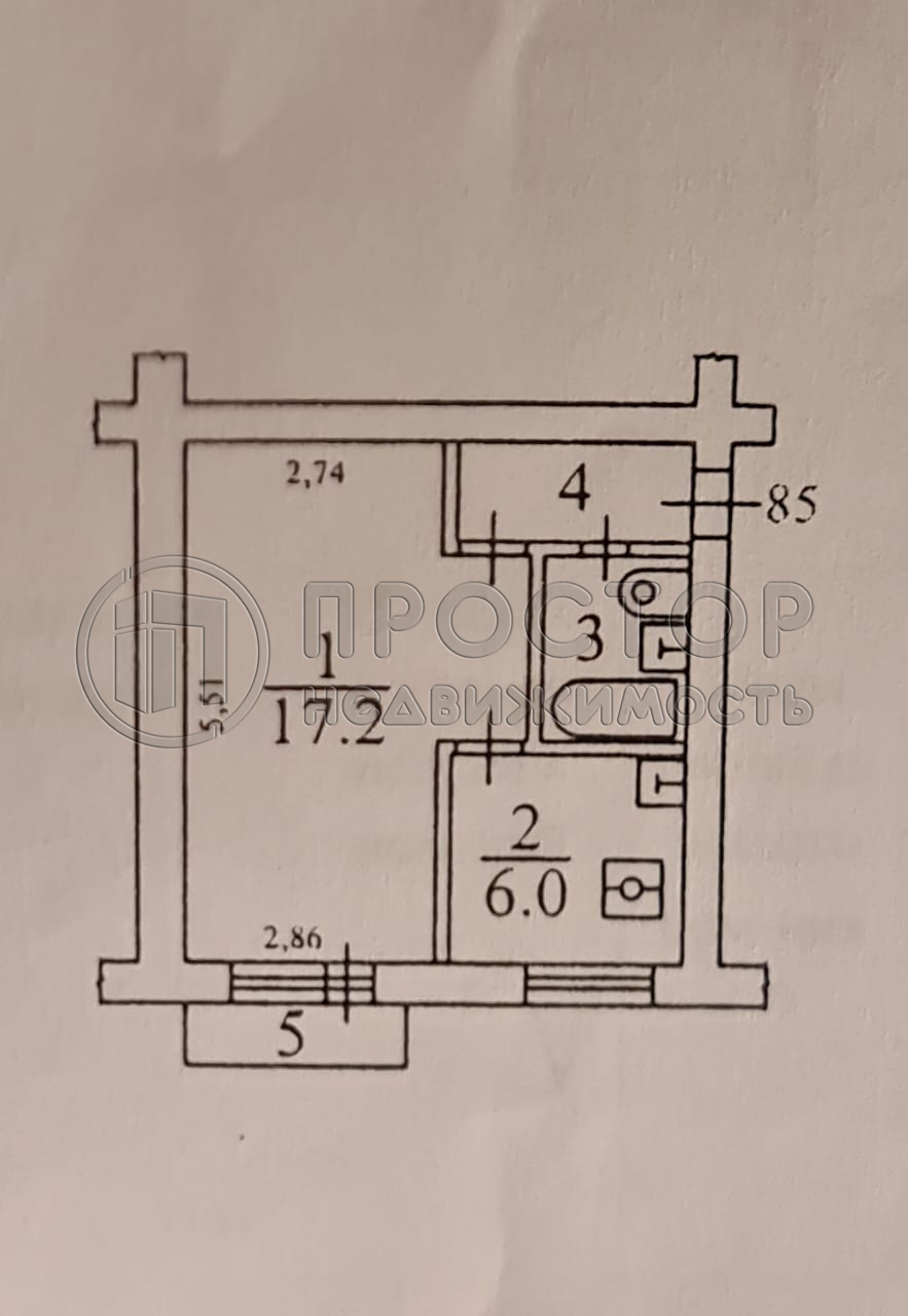 1-комнатная квартира, 28.9 м² - фото 14