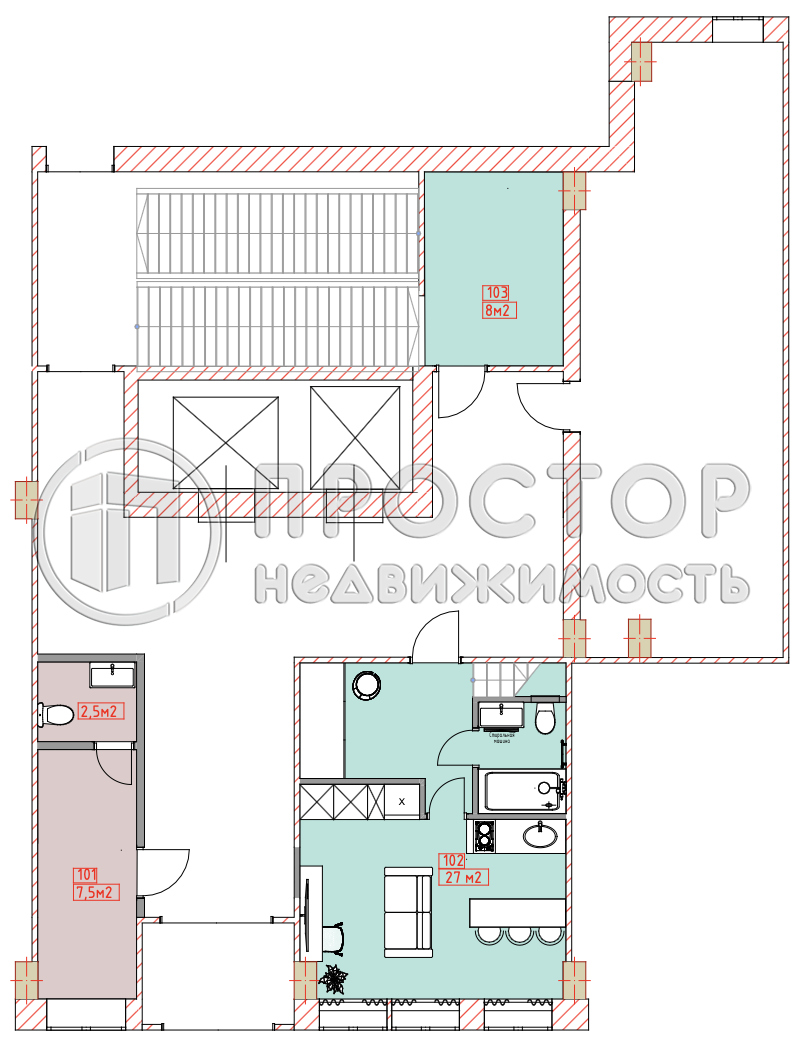 Студия, 30 м² - фото 12