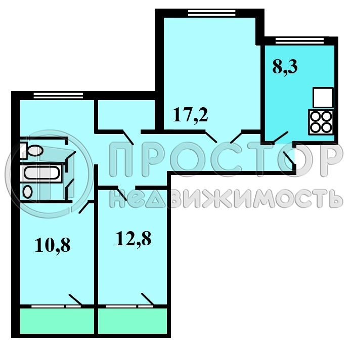 3-комнатная квартира, 71.3 м² - фото 18