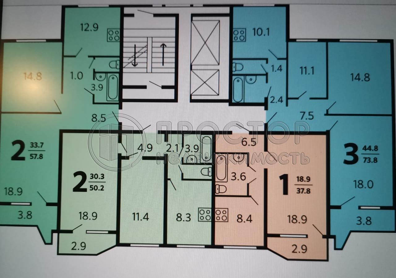 1-комнатная квартира, 37.7 м² - фото 15