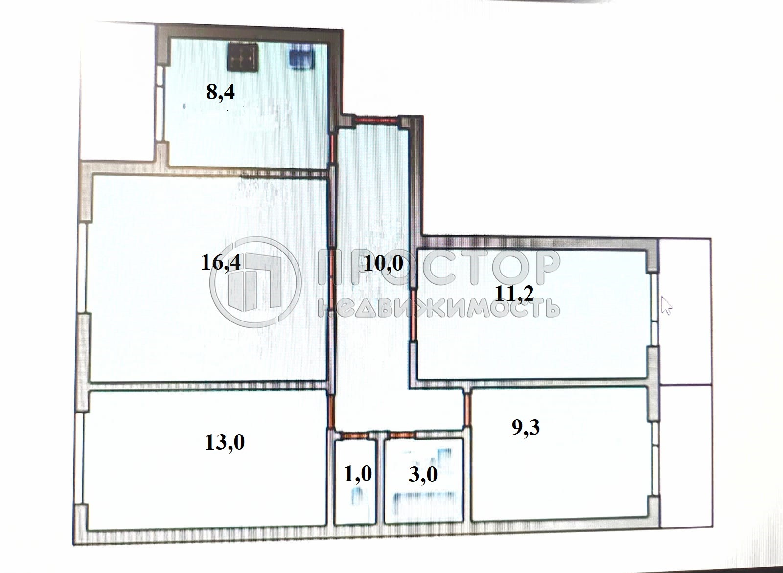 4-комнатная квартира, 73.2 м² - фото 21