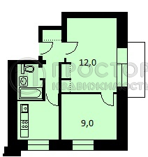 2-комнатная квартира, 34.5 м² - фото 13
