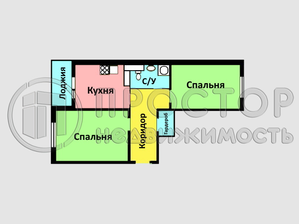 2-комнатная квартира, 60 м² - фото 2