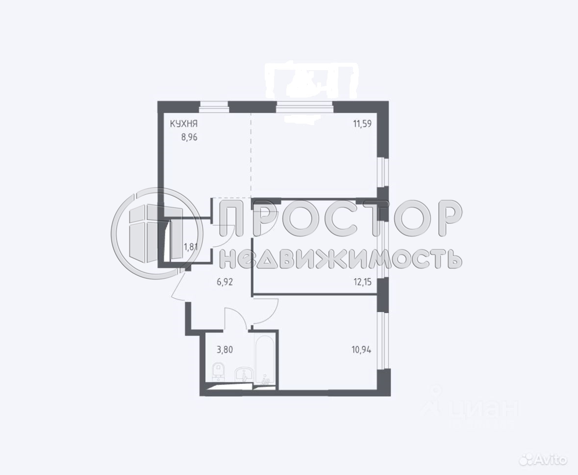 2-комнатная квартира, 56.2 м² - фото 14