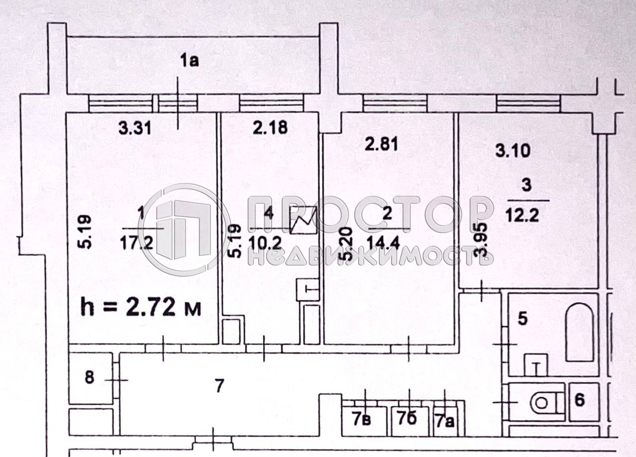 3-комнатная квартира, 74.8 м² - фото 20
