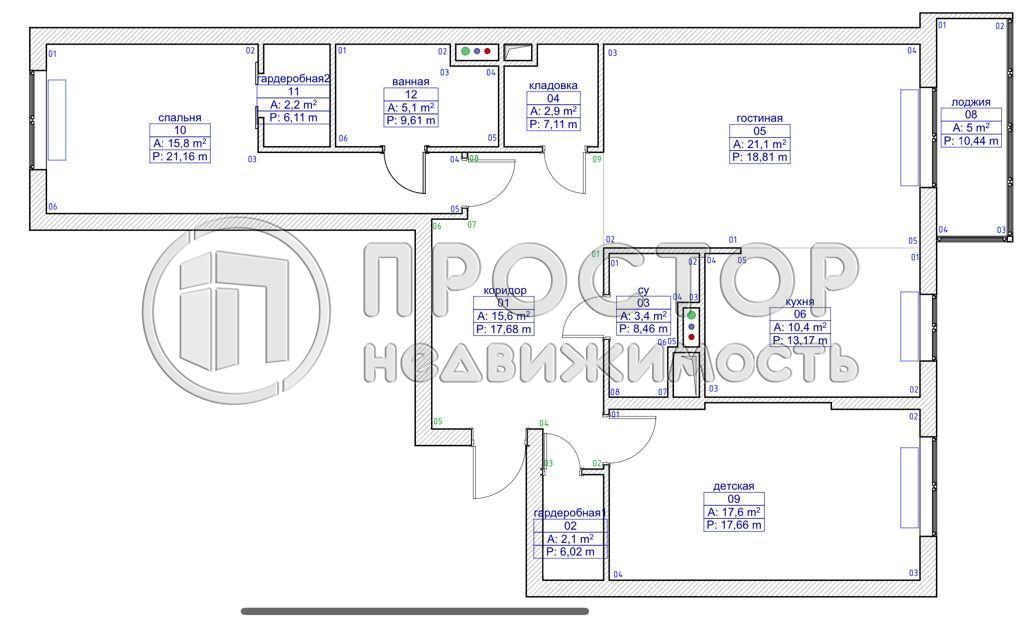 3-комнатная квартира, 96.7 м² - фото 26