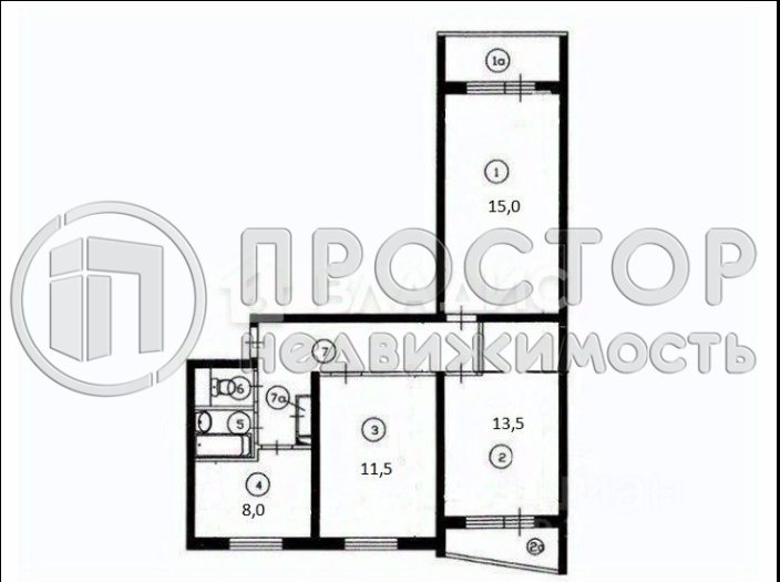3-комнатная квартира, 58.2 м² - фото 27