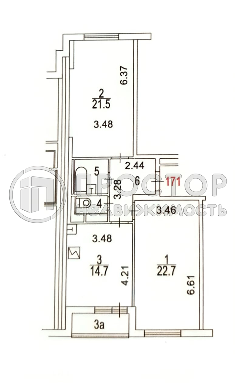 2-комнатная квартира, 71 м² - фото 18