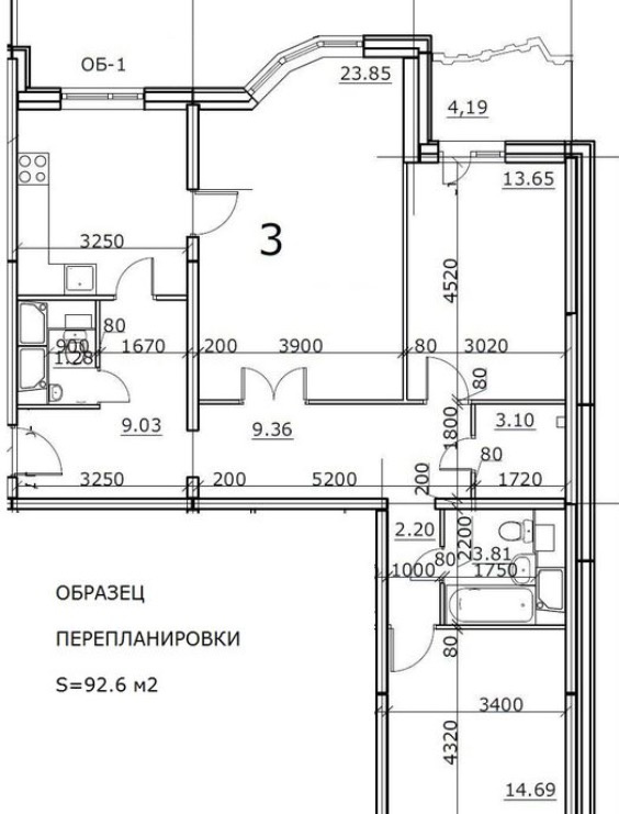 3-комнатная квартира, 94 м² - фото 2