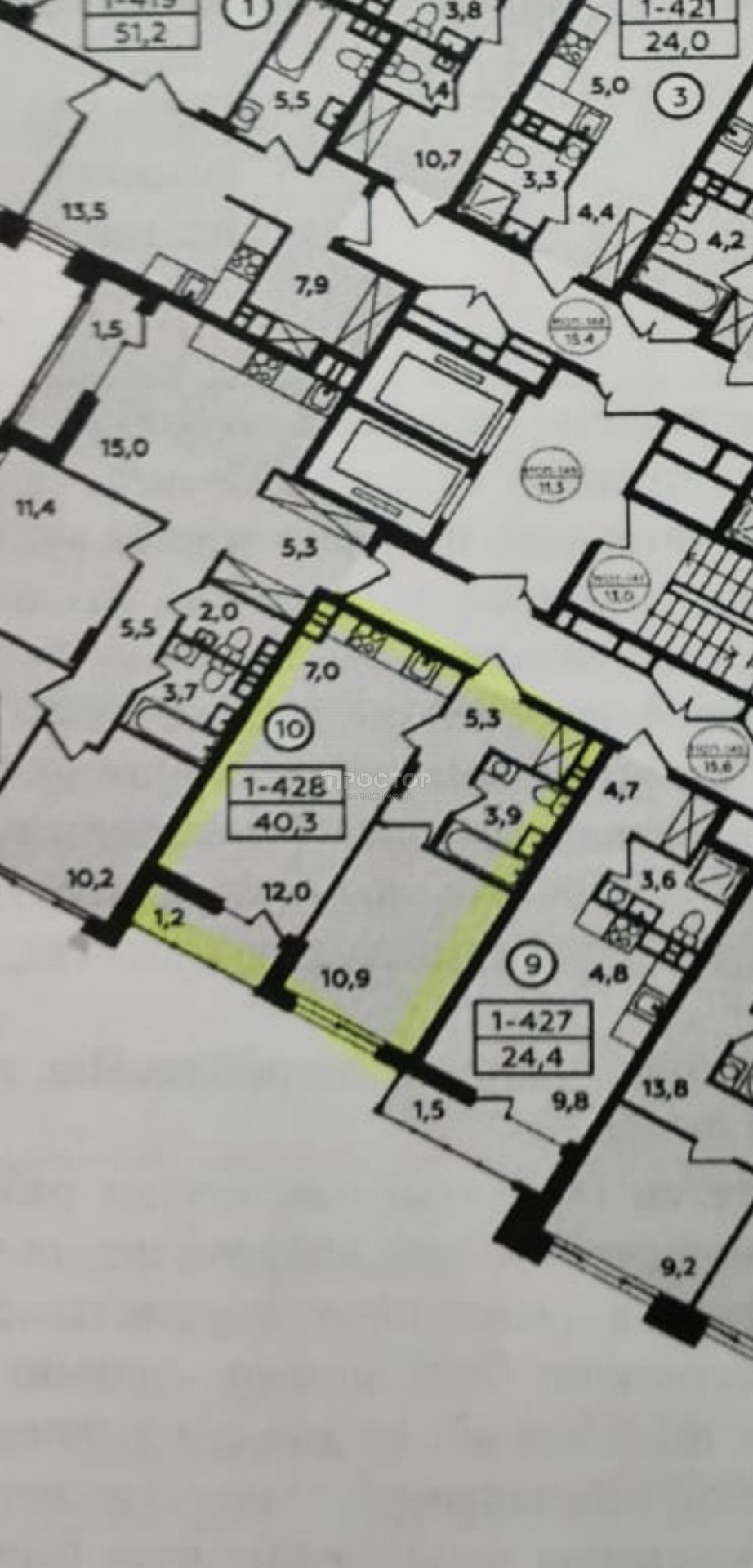 1-комнатная квартира, 40.3 м² - фото 2