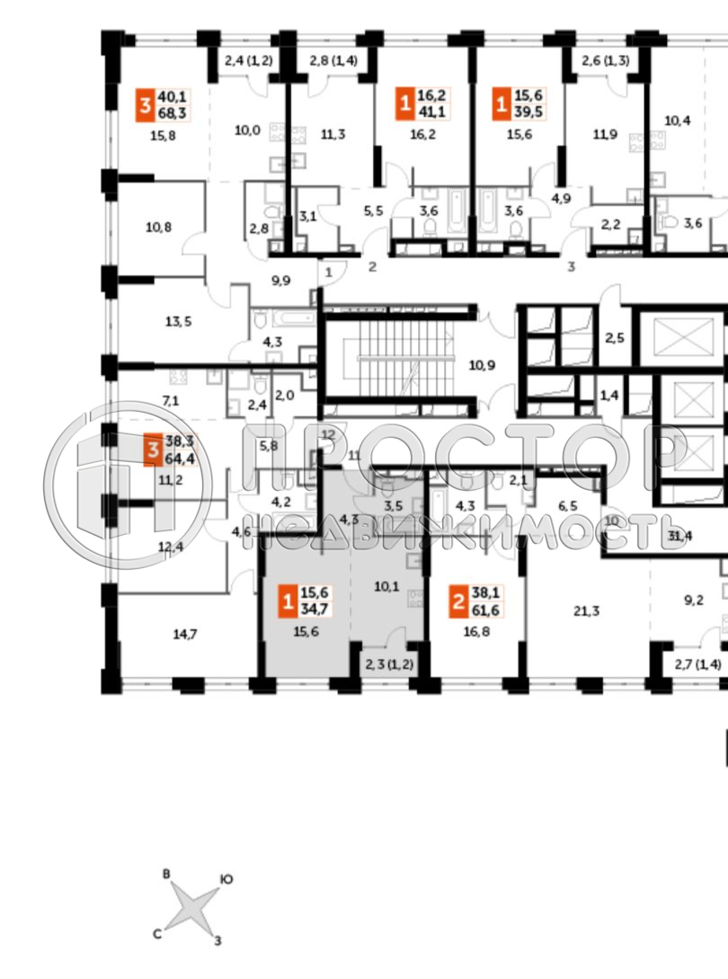 1-комнатная квартира, 34.7 м² - фото 12