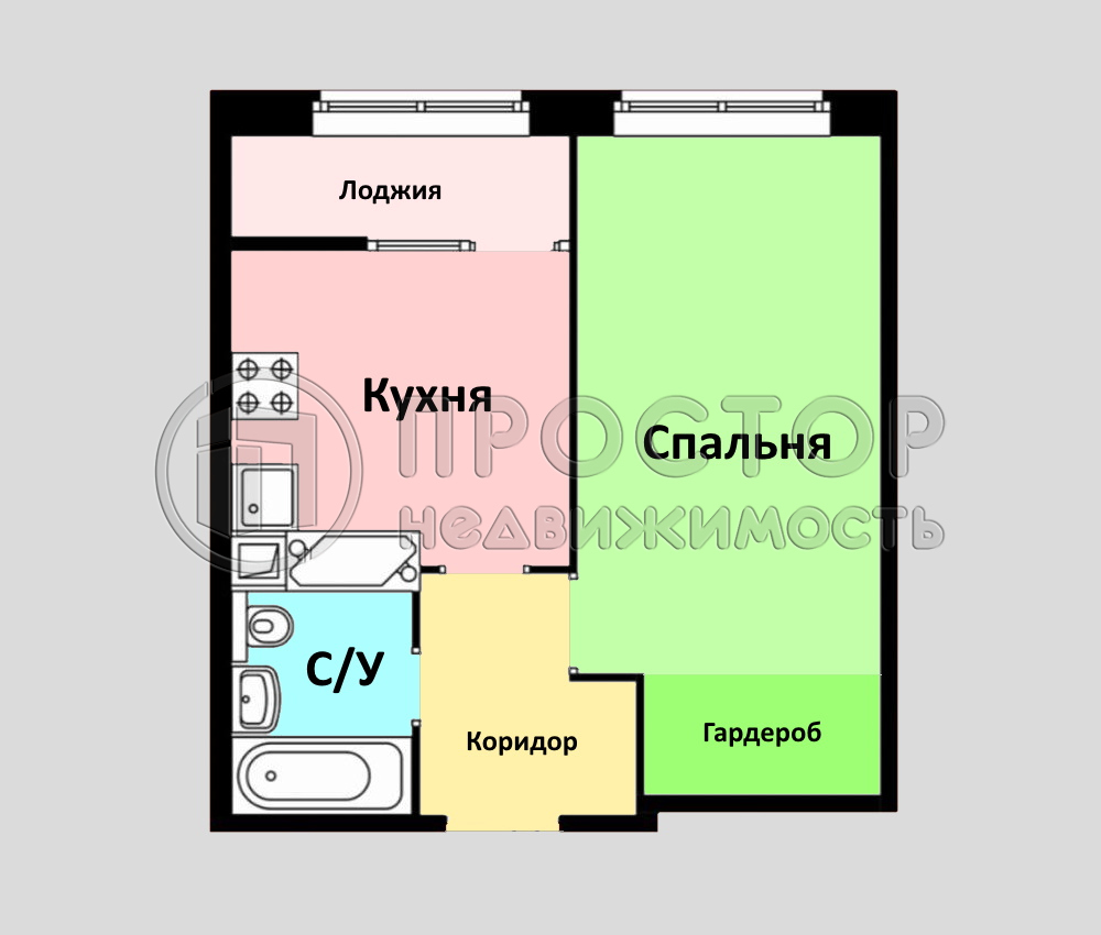 1-комнатная квартира, 33 м² - фото 11