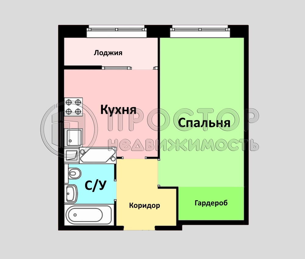 1-комнатная квартира, 33 м² - фото 13