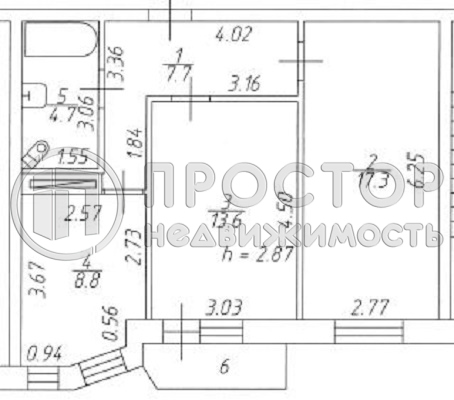 2-комнатная квартира, 52.9 м² - фото 24