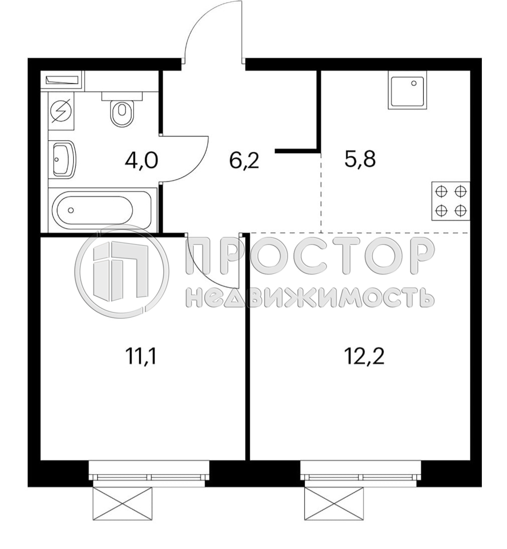2-комнатная квартира, 40 м² - фото 14