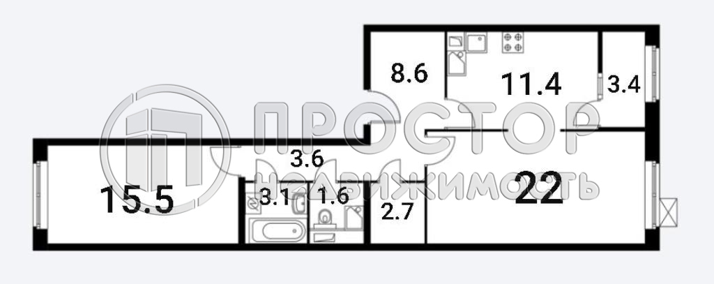 2-комнатная квартира, 71.9 м² - фото 16