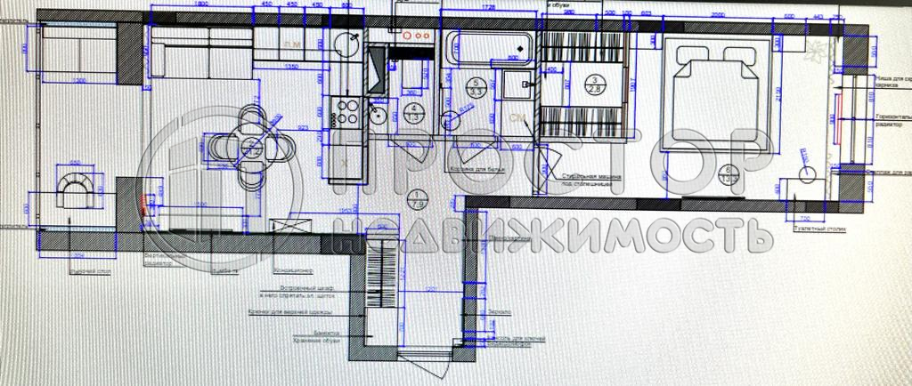 1-комнатная квартира, 44 м² - фото 12