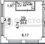 Студия, 38.5 м² - фото 19
