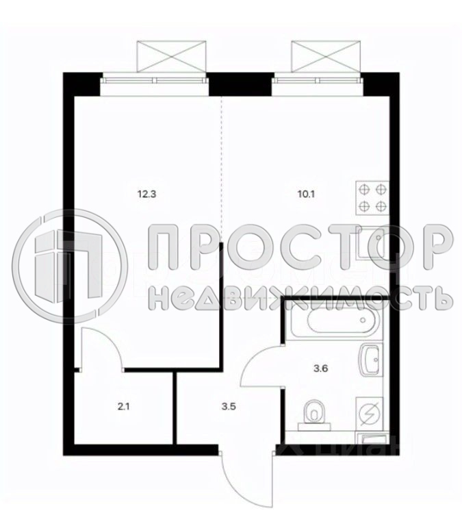 1-комнатная квартира, 32 м² - фото 9