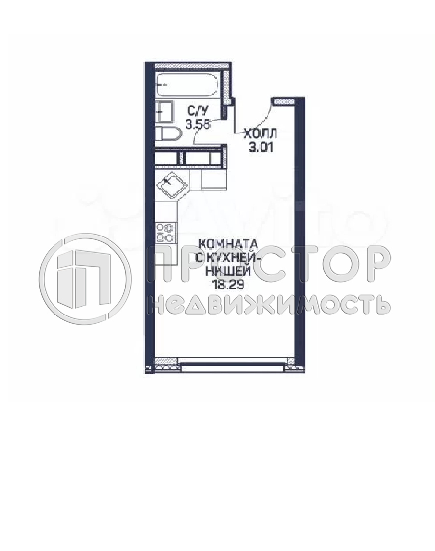 Студия, 24.9 м² - фото 27