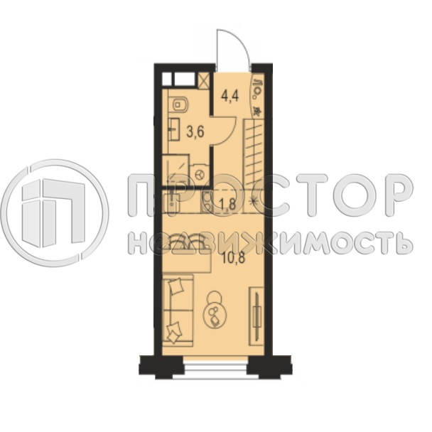 Студия, 20.6 м² - фото 11