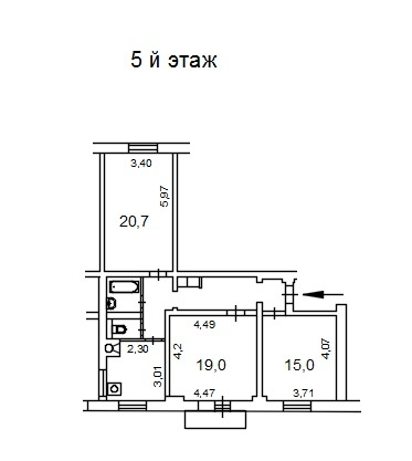 3-комнатная квартира, 82 м² - фото 3