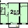 2-комнатная квартира, 44.3 м² - фото 7