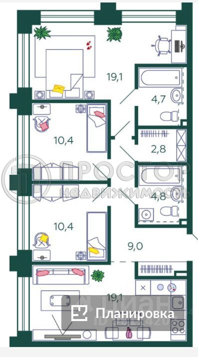3-комнатная квартира, 79.6 м² - фото 10