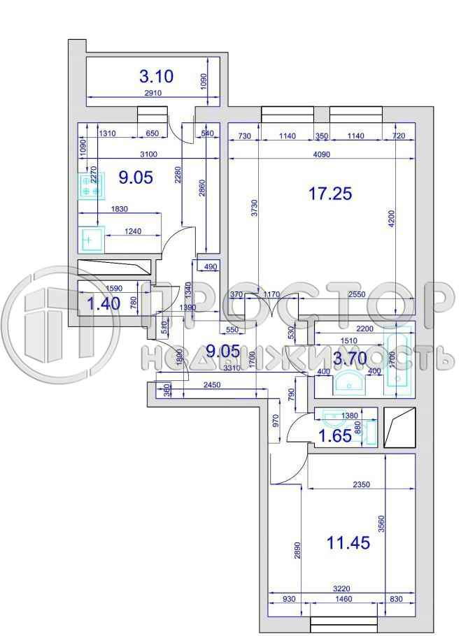 2-комнатная квартира, 54 м² - фото 28