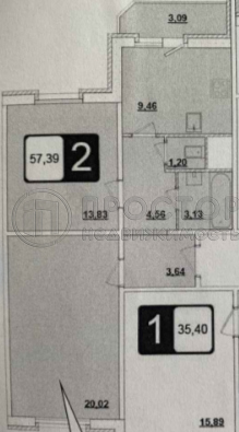 2-комнатная квартира, 57.39 м² - фото 34